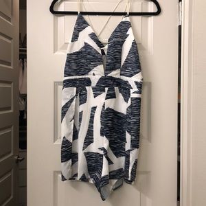 Navy and white romper